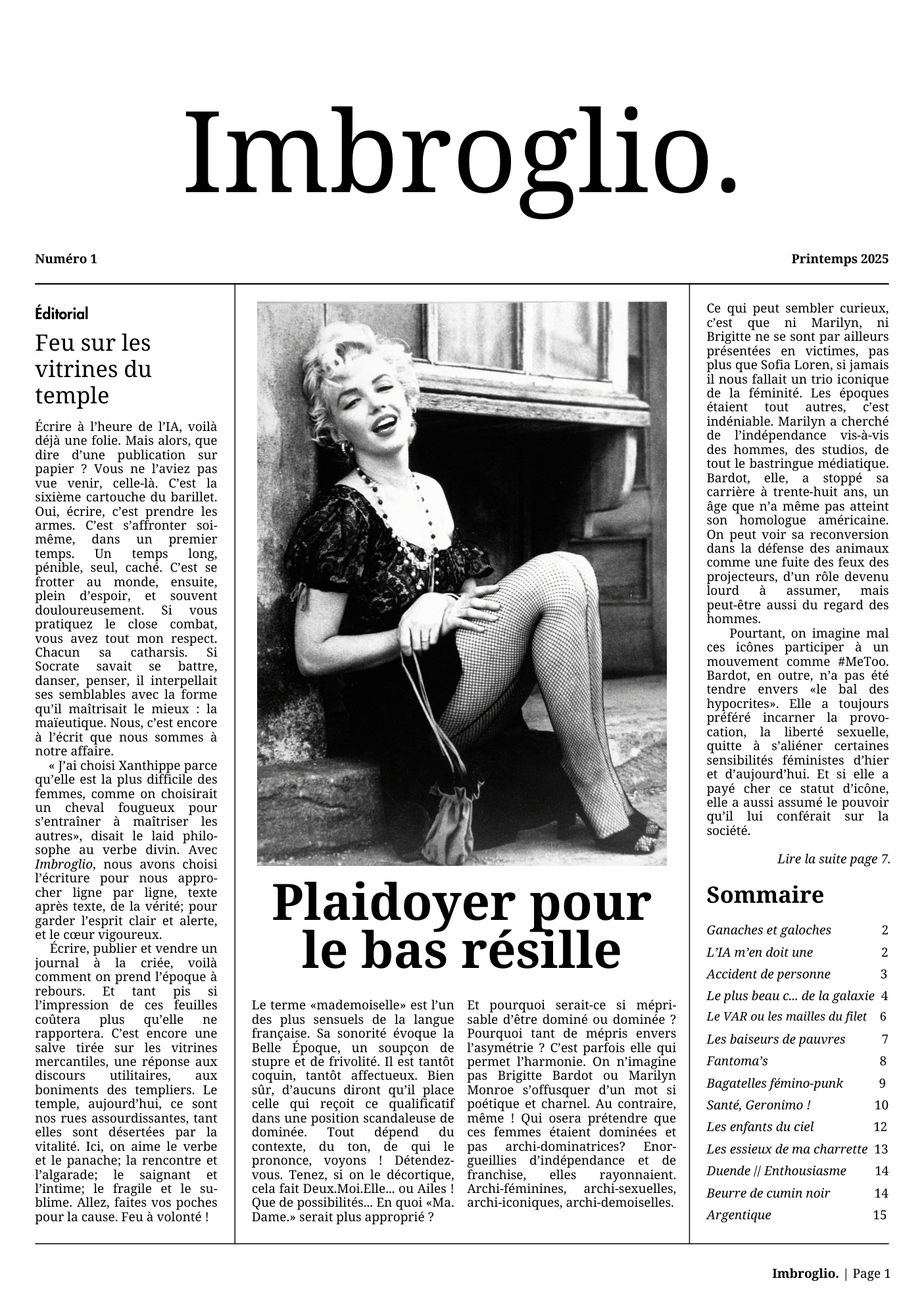 Couverture du journal Imbroglio